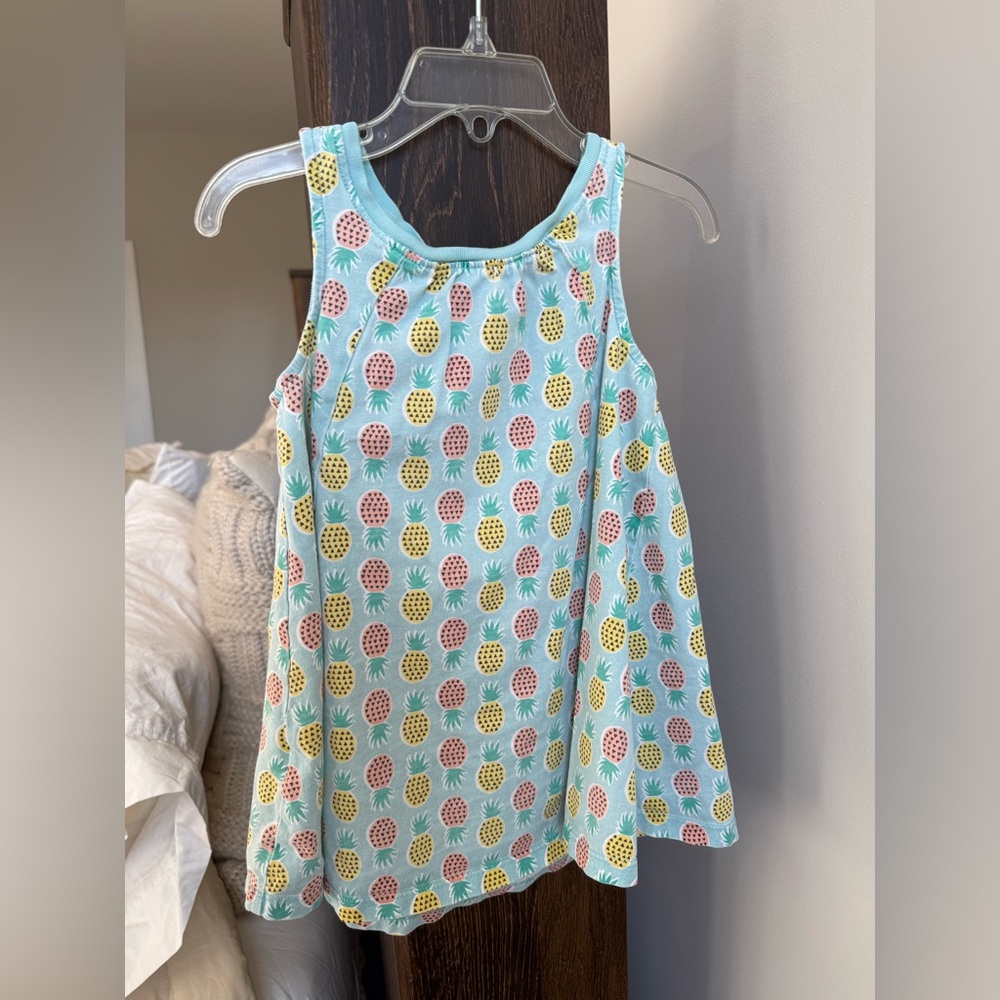 Tea Collection Pineapple Pattern 100% cotton mumu style dress size 18-24 mo